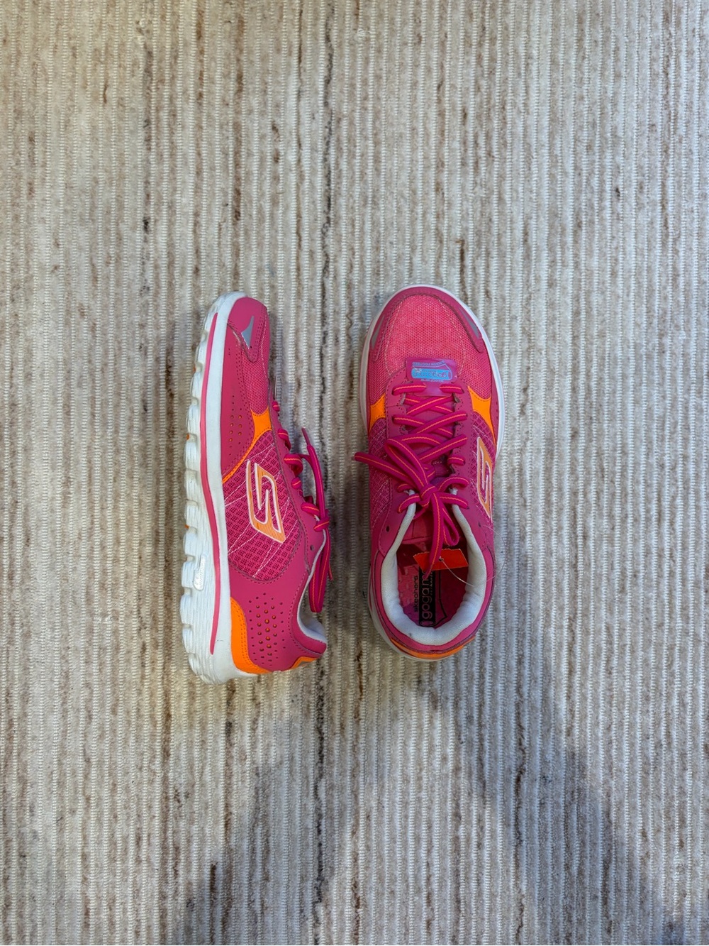 Skechers Go Golf womens pink and orange sneaker and golf shoe